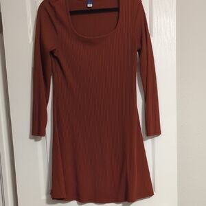 Old Navy Rust Long Sleeve Dress